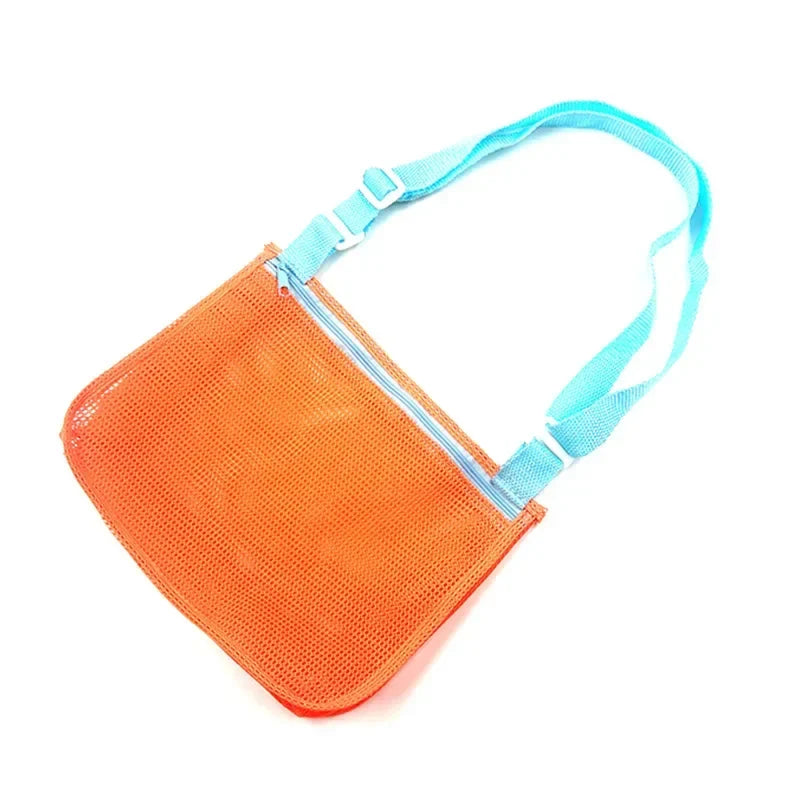 Beach Toy Mesh Bag Kids Shell Storage Bag Beach Toy Seashell Bag Mesh Pool Bags Sand Toys Swimming Accessories for Boy and Girls