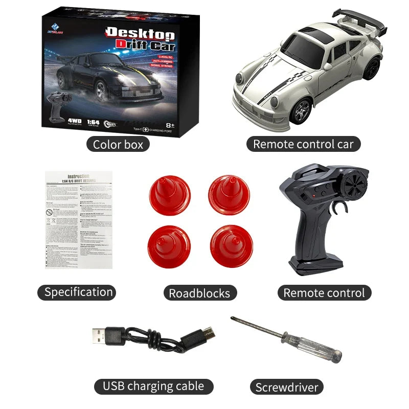 2025 KF20 1:64 Drift RC Car 4-Wheel Remote Control Racing Toy