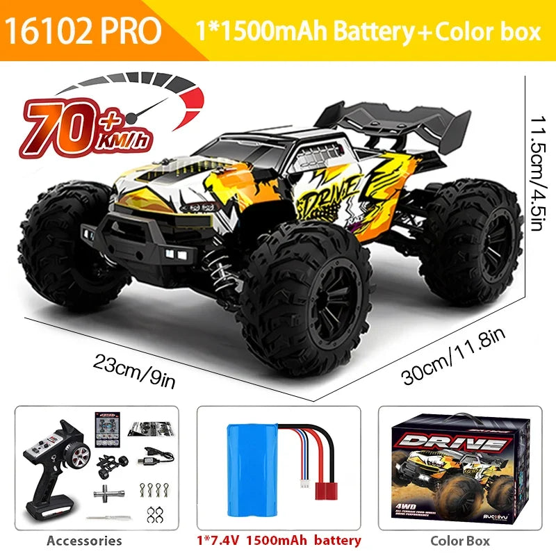 1:16 4WD RC Car 70KM/H High-Speed Drift Remote Control Truck