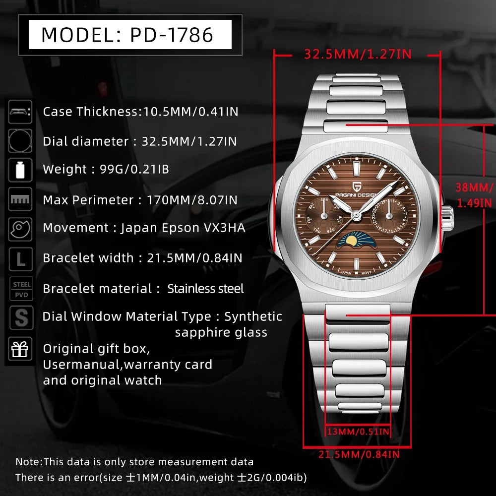 2024 New PAGANI DESIGN Women's Watches Luxury Watch For Women Quartz Wristwatch Ladies Sapphire Waterproof Exquisite Gift Clock