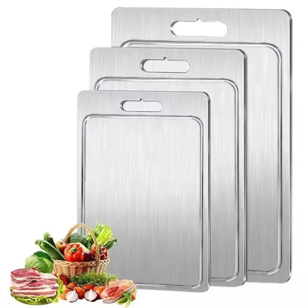 NEW Titanium Cutting Boards For Kitchen Steel Cutting Board 304 Steel Double-Sided Food Grade Cutting