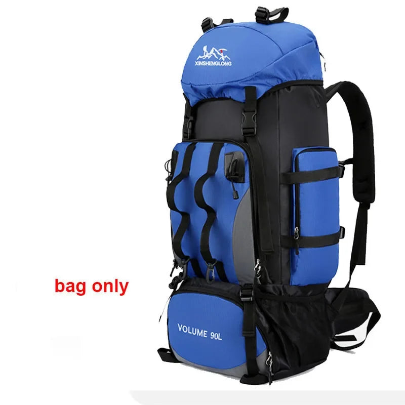 90L Waterproof Hiking Camping Backpack Trekking Bag Rucksack Large Capacity