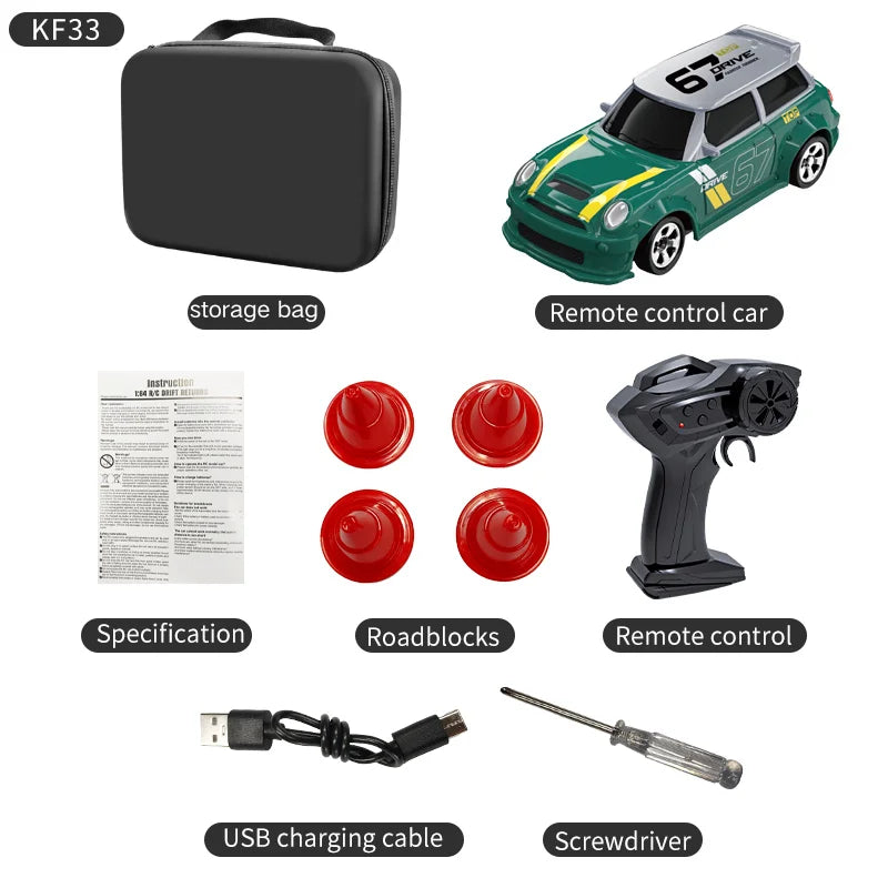 2025 KF20 1:64 Drift RC Car 4-Wheel Remote Control Racing Toy