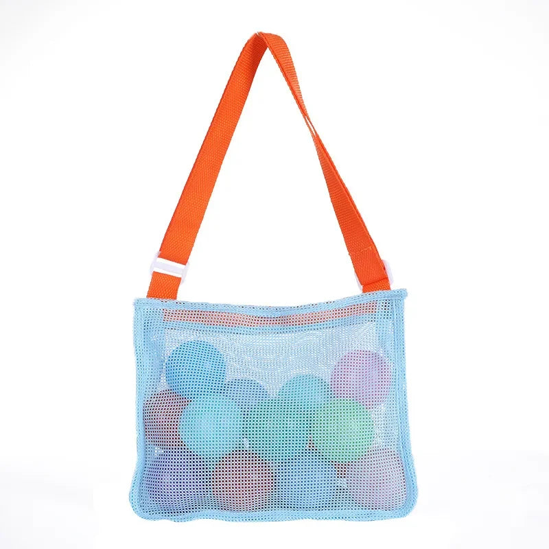 Beach Toy Mesh Bag Kids Shell Storage Bag Beach Toy Seashell Bag Mesh Pool Bags Sand Toys Swimming Accessories for Boy and Girls