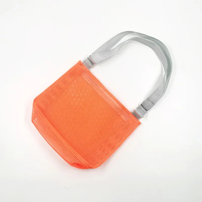 Beach Toy Mesh Bag Kids Shell Storage Bag Beach Toy Seashell Bag Mesh Pool Bags Sand Toys Swimming Accessories for Boy and Girls