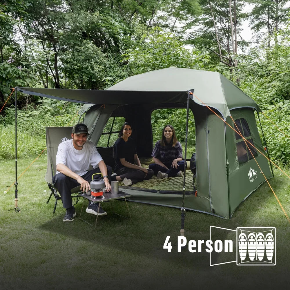 Night Cat Dark Room 4 Person Pop Up Tent Waterproof
