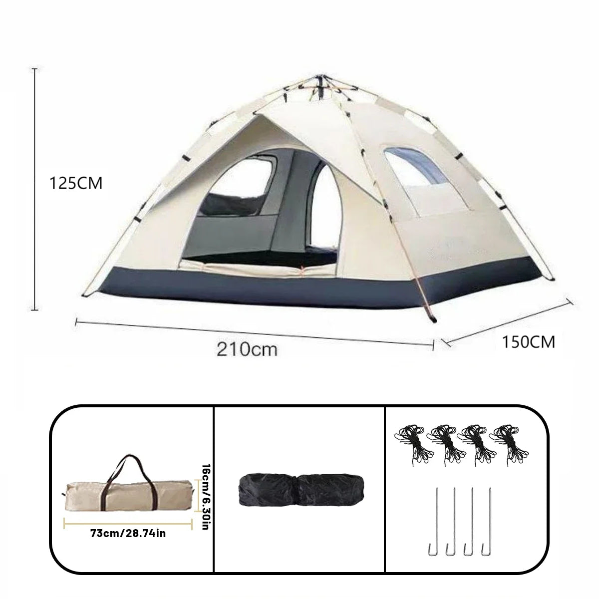 Outdoor Automatic Quick-opening Tent Automatic Rainproof Sunshine-proof 4 person tents