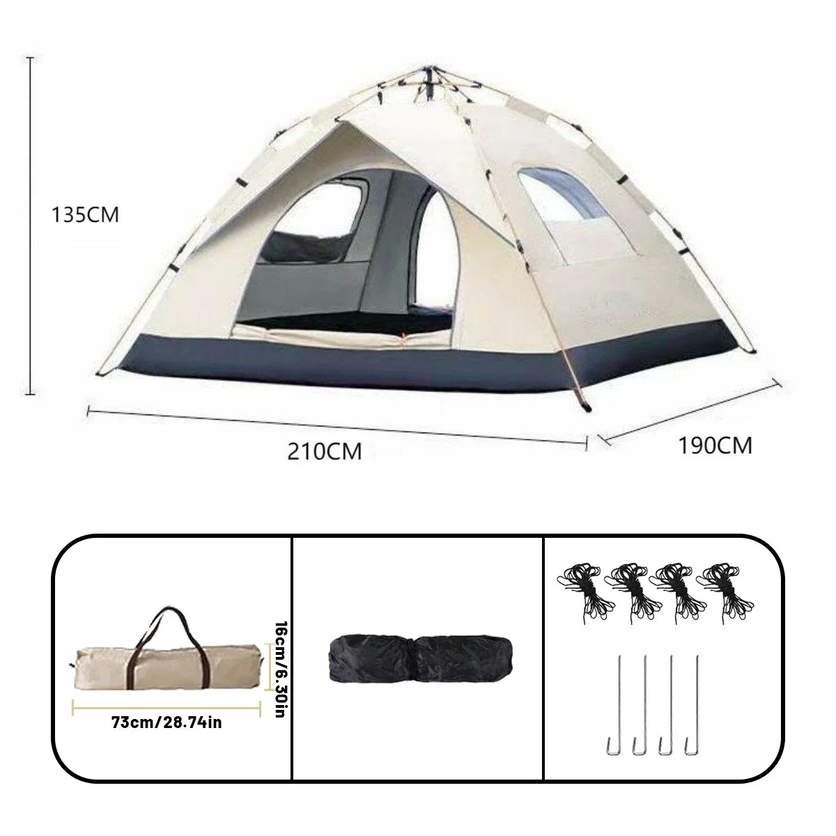 Outdoor Automatic Quick-opening Tent Automatic Rainproof Sunshine-proof 4 person tents