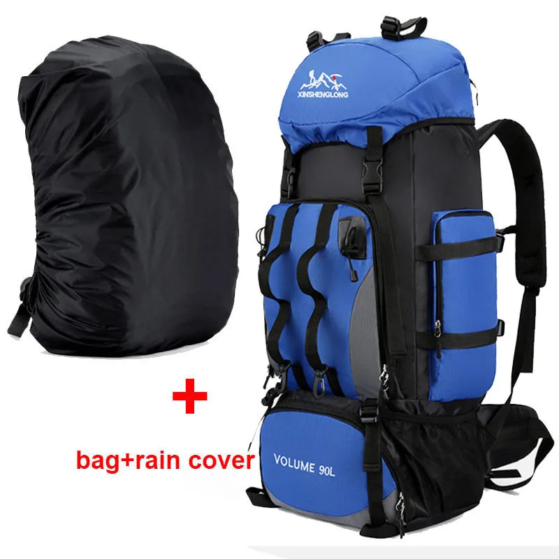 90L Waterproof Hiking Camping Backpack Trekking Bag Rucksack Large Capacity