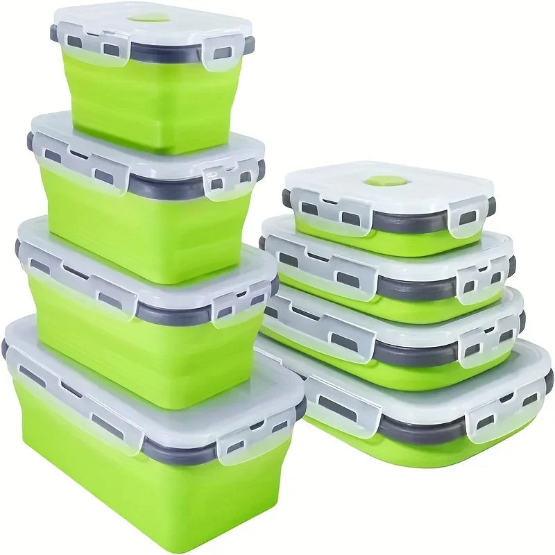 Collapsible Silicone Food Storage Containers – Stackable, Space-Saving, Microwaveable