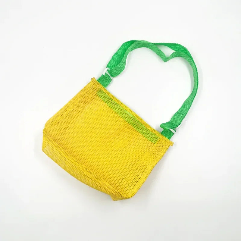 Beach Toy Mesh Bag Kids Shell Storage Bag Beach Toy Seashell Bag Mesh Pool Bags Sand Toys Swimming Accessories for Boy and Girls