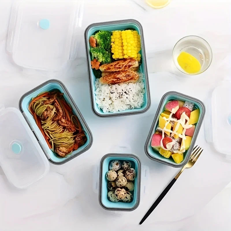 Collapsible Silicone Food Storage Containers – Stackable, Space-Saving, Microwaveable