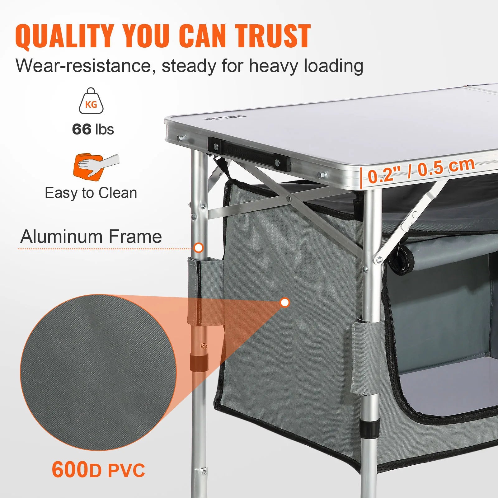 Folding Camping Kitchen Table for Outdoor Cooking Portable
