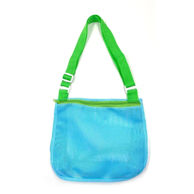 Beach Toy Mesh Bag Kids Shell Storage Bag Beach Toy Seashell Bag Mesh Pool Bags Sand Toys Swimming Accessories for Boy and Girls