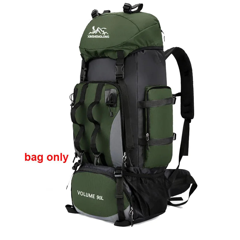 90L Waterproof Hiking Camping Backpack Trekking Bag Rucksack Large Capacity
