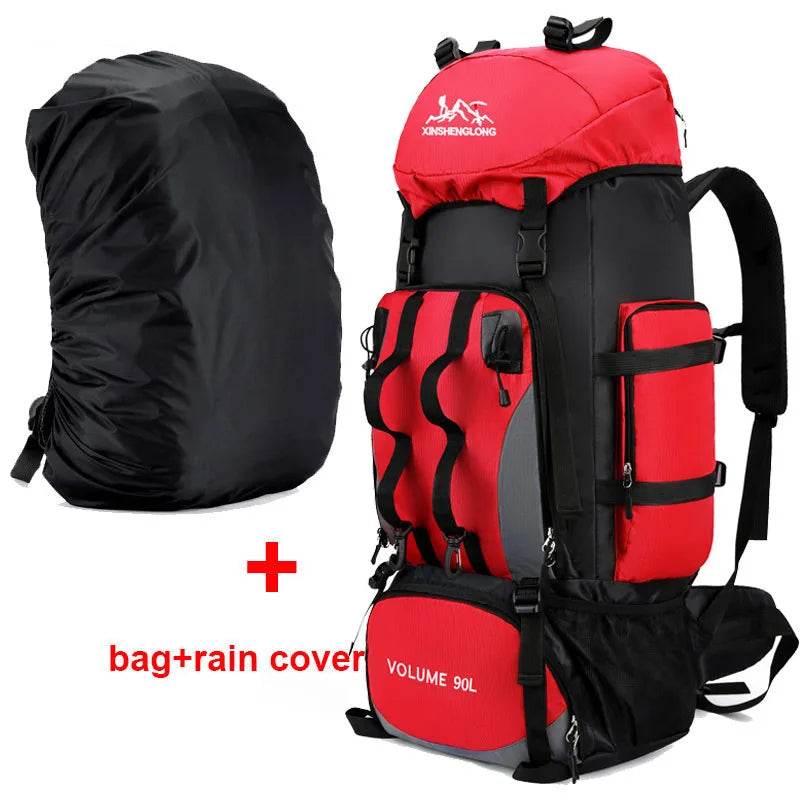 90L Waterproof Hiking Camping Backpack Trekking Bag Rucksack Large Capacity