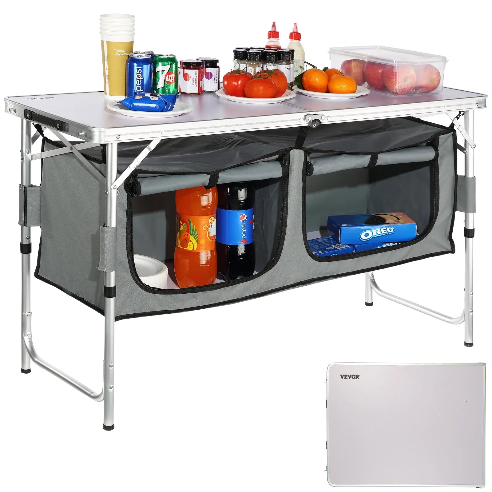 Folding Camping Kitchen Table for Outdoor Cooking Portable
