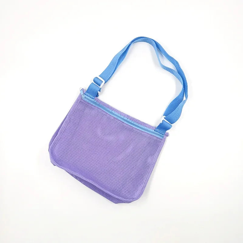 Beach Toy Mesh Bag Kids Shell Storage Bag Beach Toy Seashell Bag Mesh Pool Bags Sand Toys Swimming Accessories for Boy and Girls