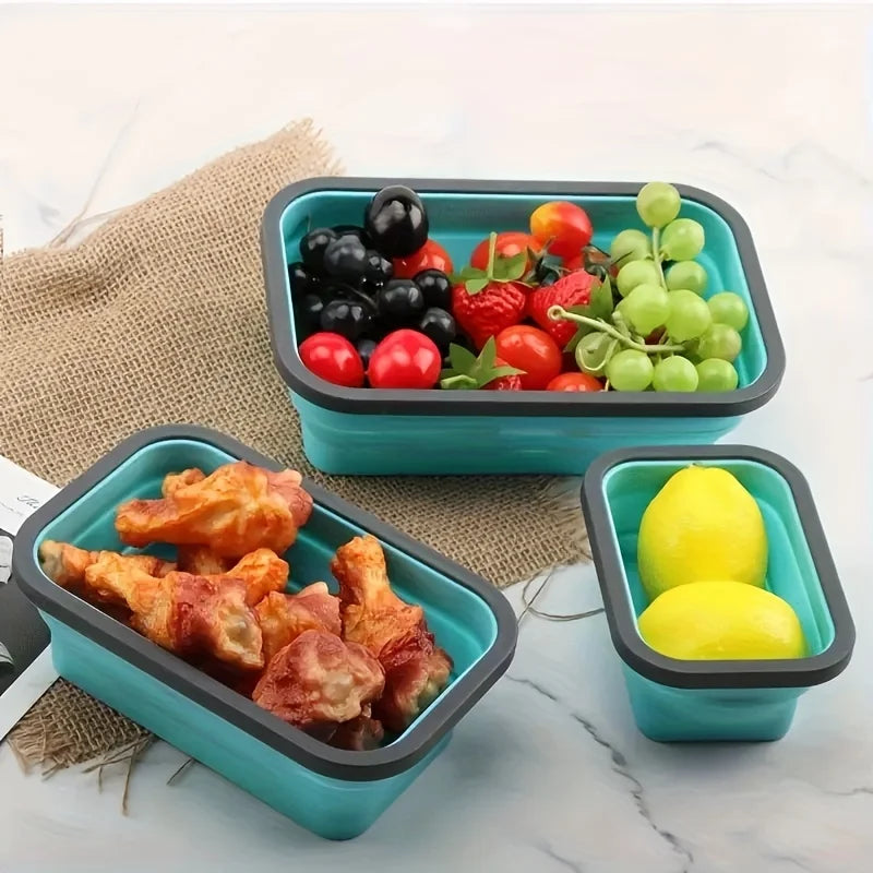 Collapsible Silicone Food Storage Containers – Stackable, Space-Saving, Microwaveable