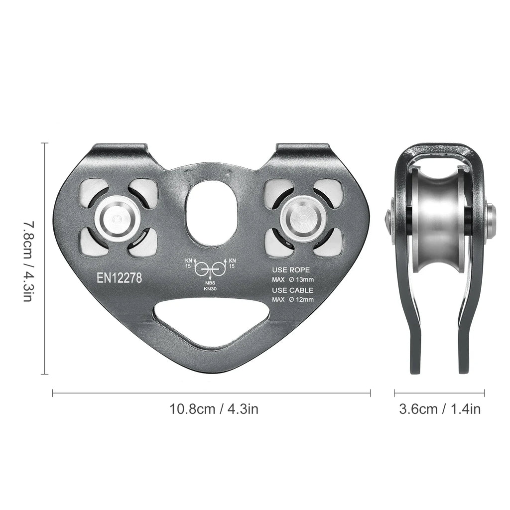 Cable Trolley Caving Pulley Lixada 30kN Cable Trolley Pulley Climbing Caving Aloft Work