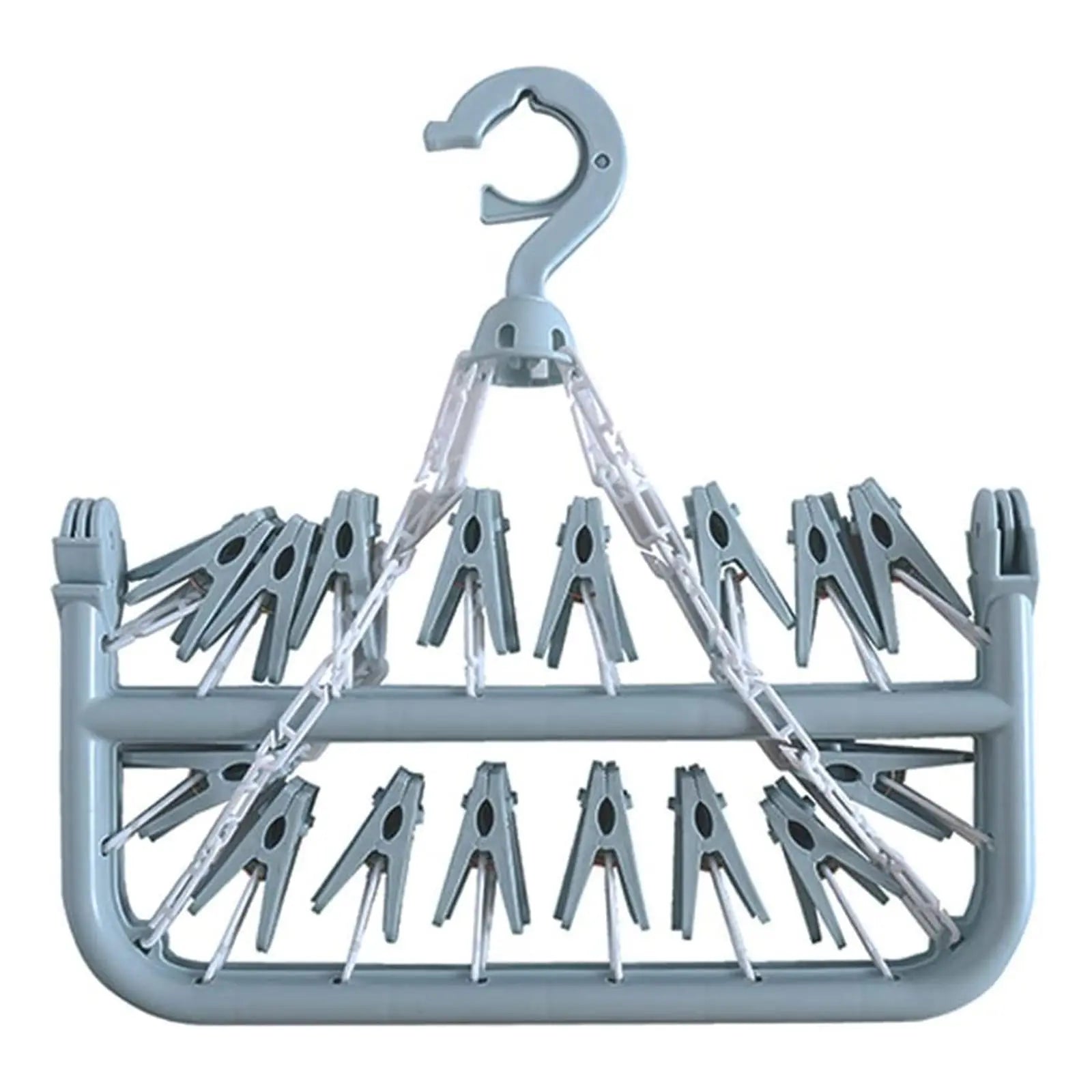 Foldable Drip Hanger with 32 Clips – Plastic Clothes Drying Rack
