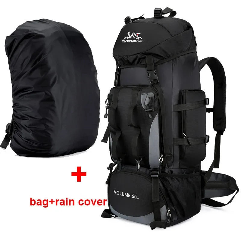 90L Waterproof Hiking Camping Backpack Trekking Bag Rucksack Large Capacity