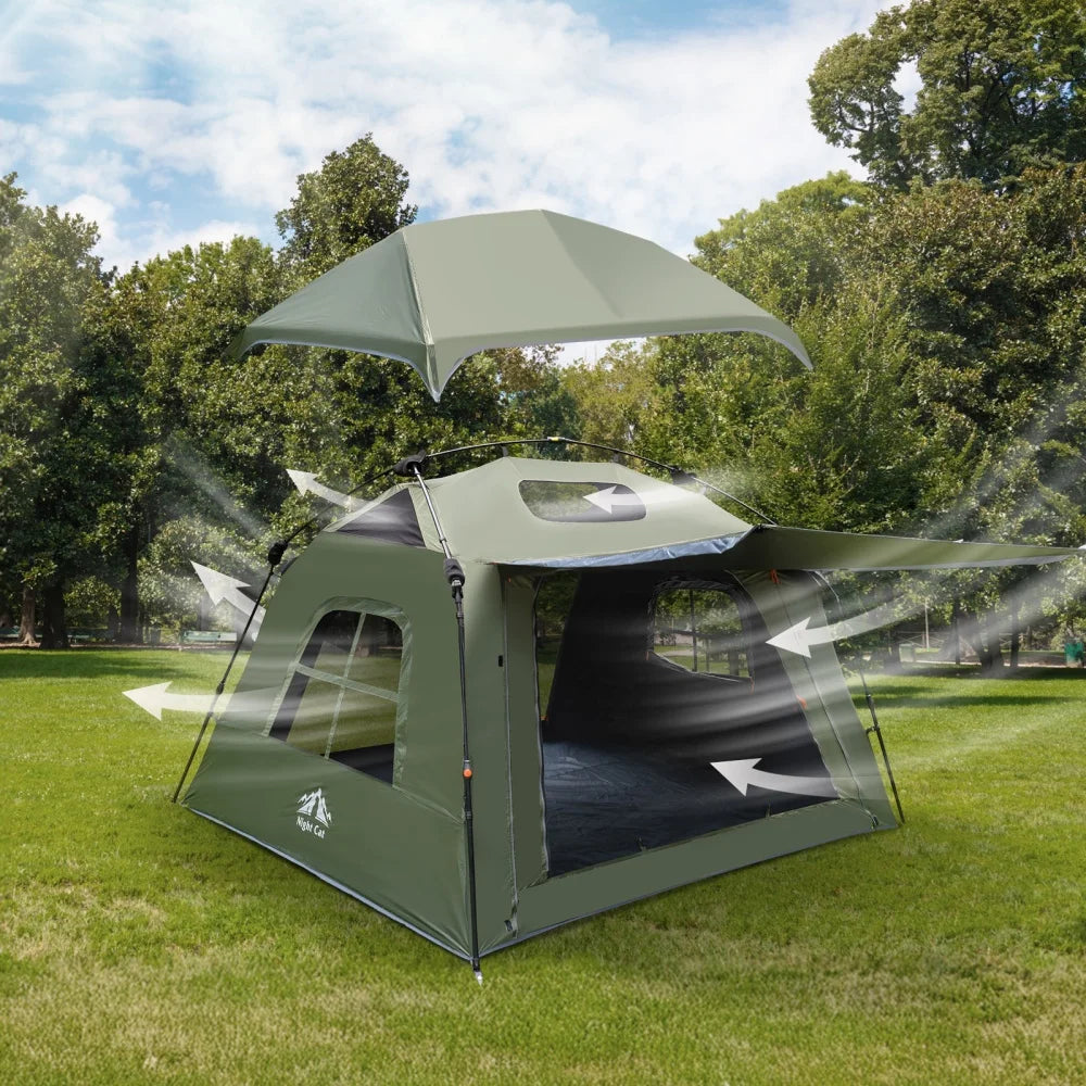 Night Cat Dark Room 4 Person Pop Up Tent Waterproof