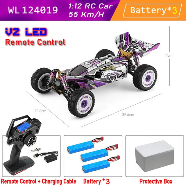 Pro 1:12 4WD RC Racing Car High-Speed Brushless Motor Off-Road Remote Control Drift