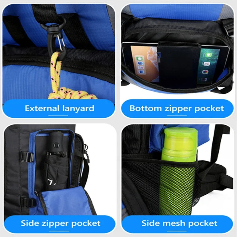 90L Waterproof Hiking Camping Backpack Trekking Bag Rucksack Large Capacity