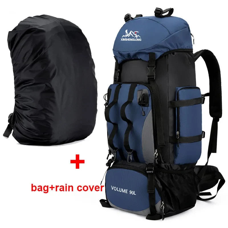 90L Waterproof Hiking Camping Backpack Trekking Bag Rucksack Large Capacity