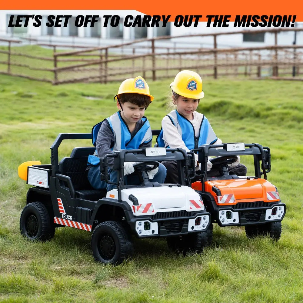 TOBBI 12V Kids Electric Dump Truck Ride-On Car