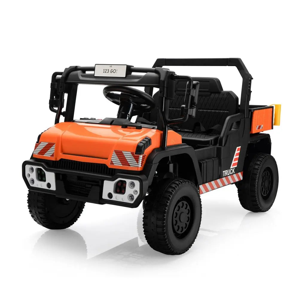 TOBBI 12V Kids Electric Dump Truck Ride-On Car