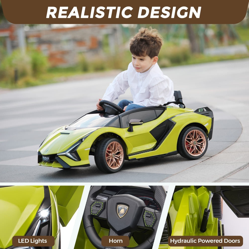 TOBBI 12V Licensed Lamborghini Sian Electric Kids Ride On Car
