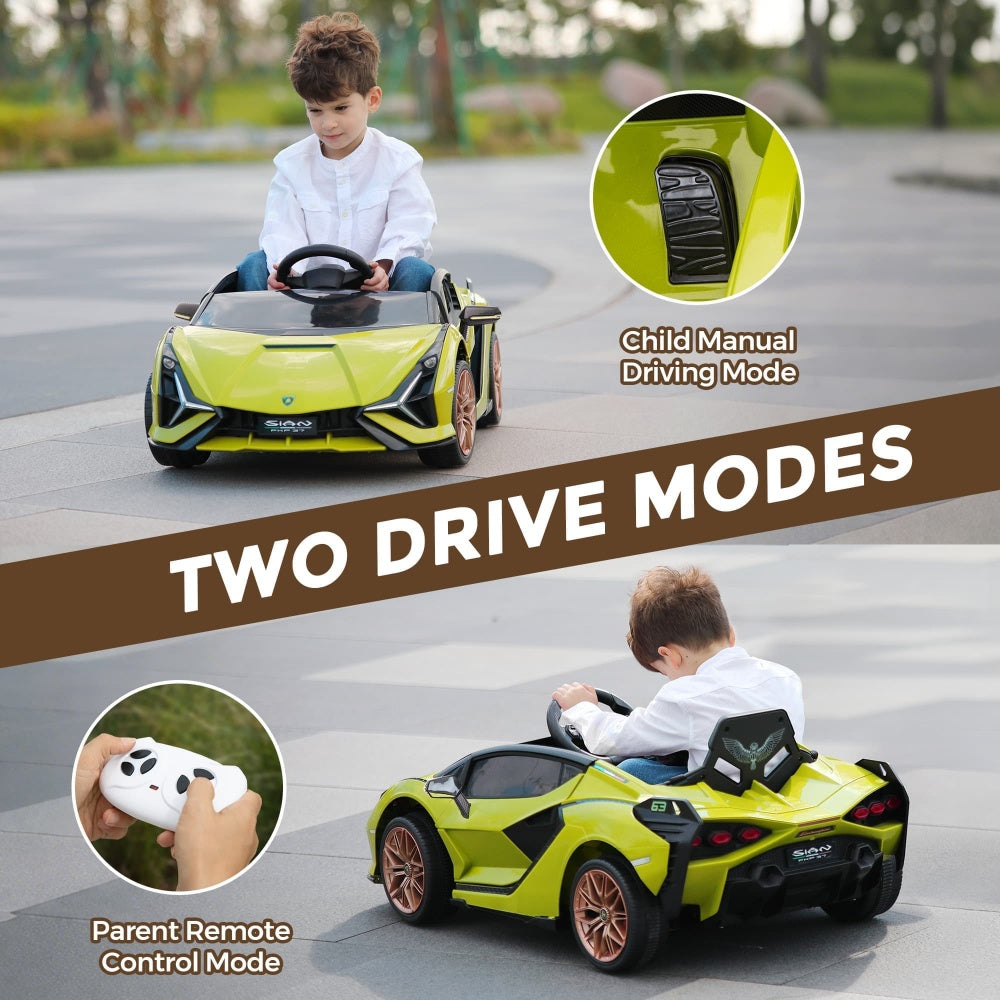 TOBBI 12V Licensed Lamborghini Sian Electric Kids Ride On Car