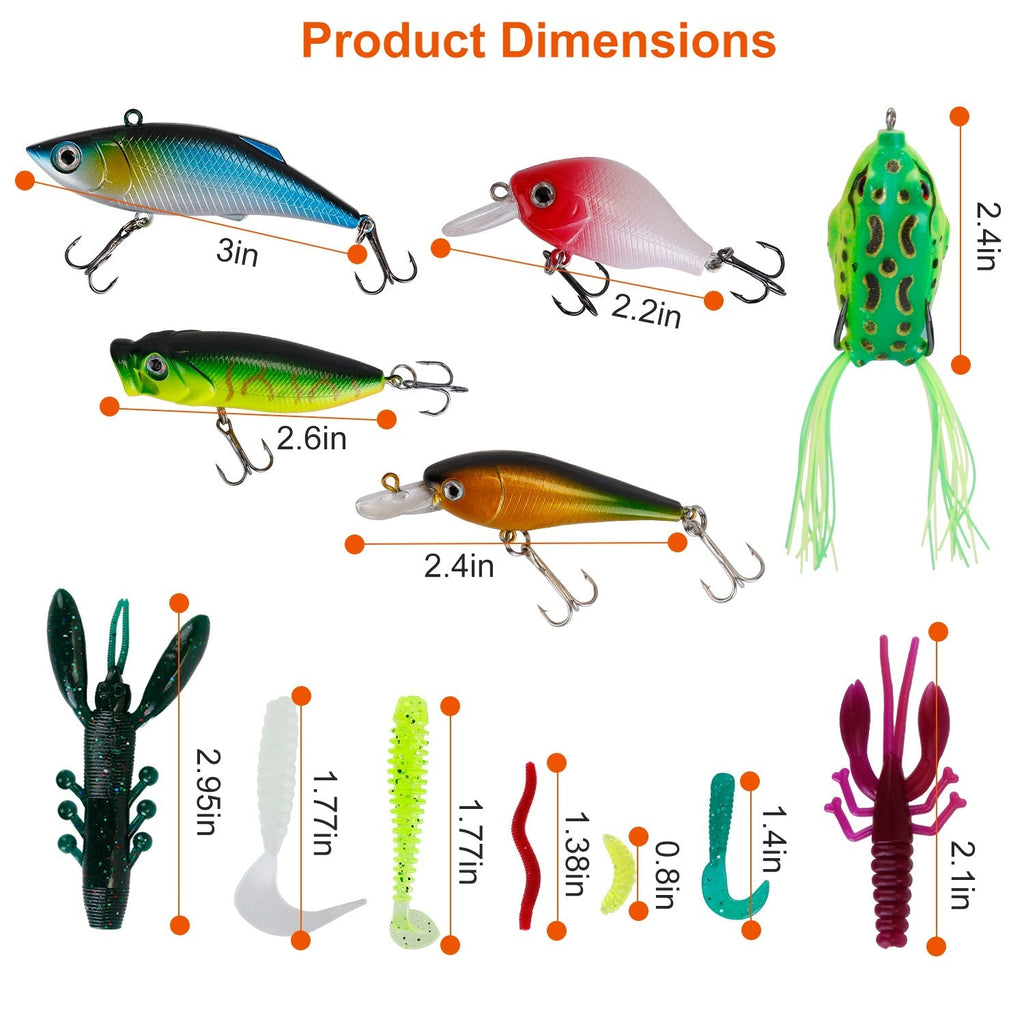 383Pcs Fishing Lures Tackle Box Bass Fishing Animated Lure