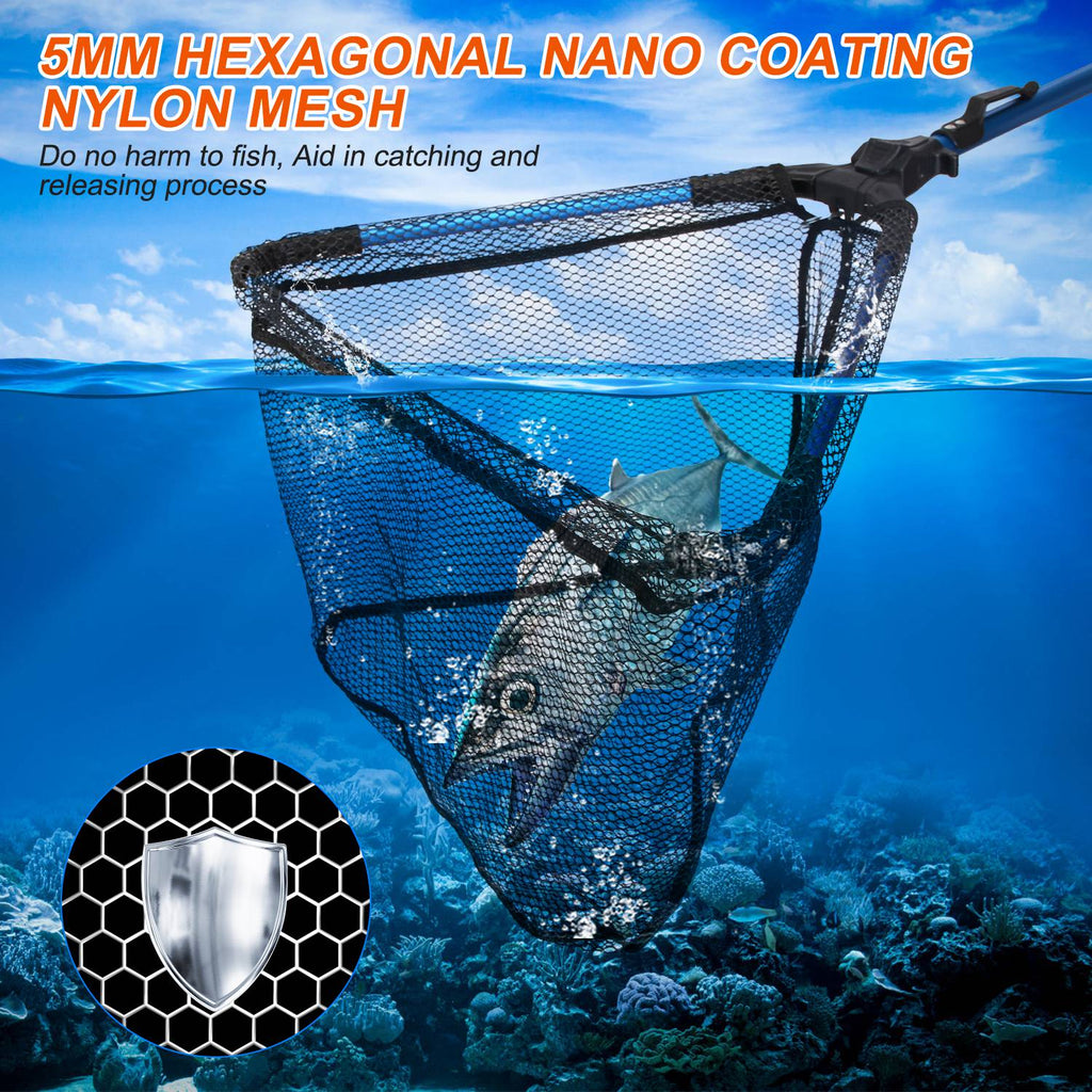 Foldable Fishing Net with Aluminum Handle and Nano Coating