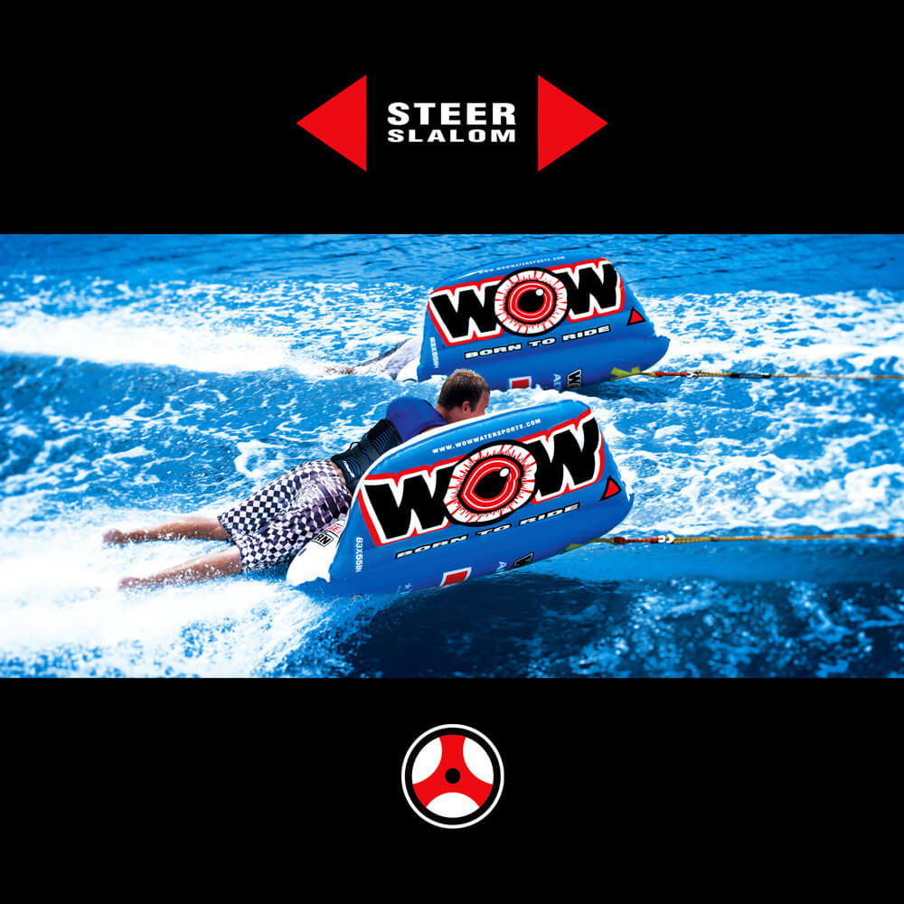 WOW Watersports Zig Zag 1 Person Steerable and Towable Water Tube For Pool and Lake