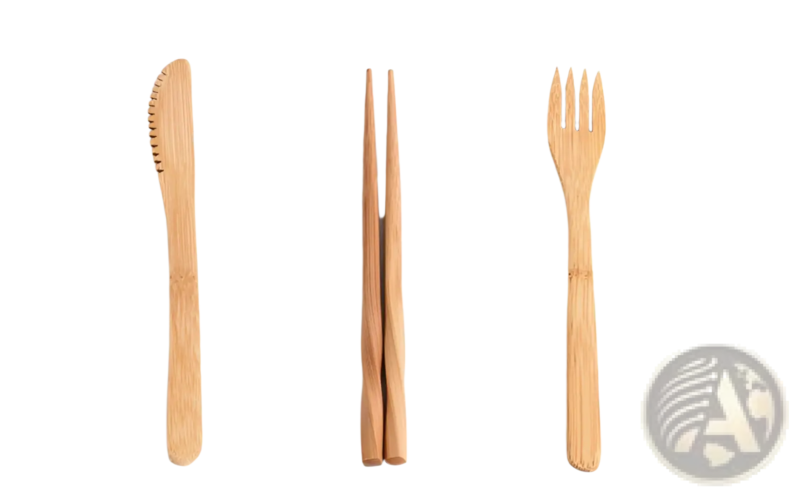 Bamboo Utensil Set with Checkered Travel Roll Case