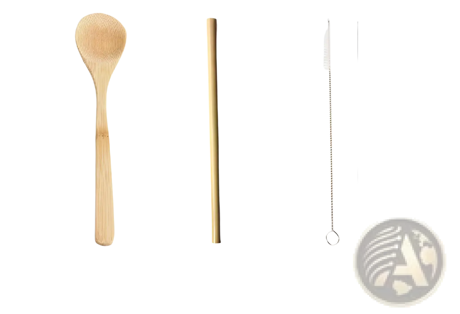 Bamboo Utensil Set with Checkered Travel Roll Case