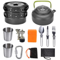 Aluminum Camping Cookware Set with Kettle and Utensils