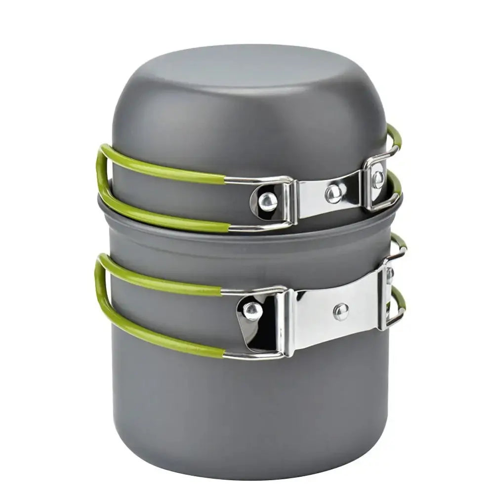 Aluminum Camping Cookware Set with Kettle and Utensils