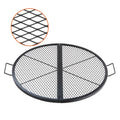 Fire Pit Grill Foldable Round Grate,Steel Campfire BBQ Grill  Handle Support 36 Inch Black