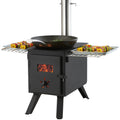 Wood Stove, 86 inch, Alloy Steel Camping Tent Stove, Portable Wood Burning Stove with Chimney Pipes & Gloves, 1400in³Firebox Hot Tent Stove for Outdoor Cooking and Heating with 8 Pipes