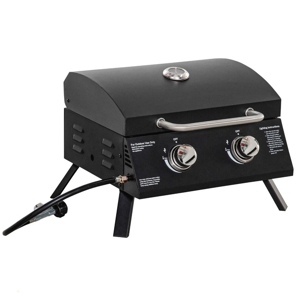 21.75" Portable Grill with 2 Burners Camping
