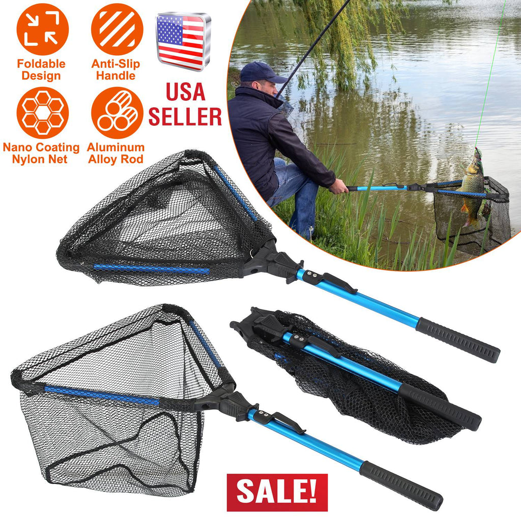 Foldable Fishing Net with Aluminum Handle and Nano Coating