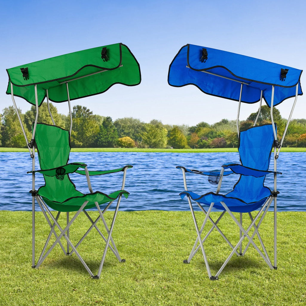 Foldable Beach Canopy Chair Sun Protection Camping Lawn Canopy Chair 330LBS Load