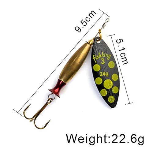 FISH KING Metal Spinner Lure | Long Cast Hard Bait for Bass, Pike, and Saltwater Fishing