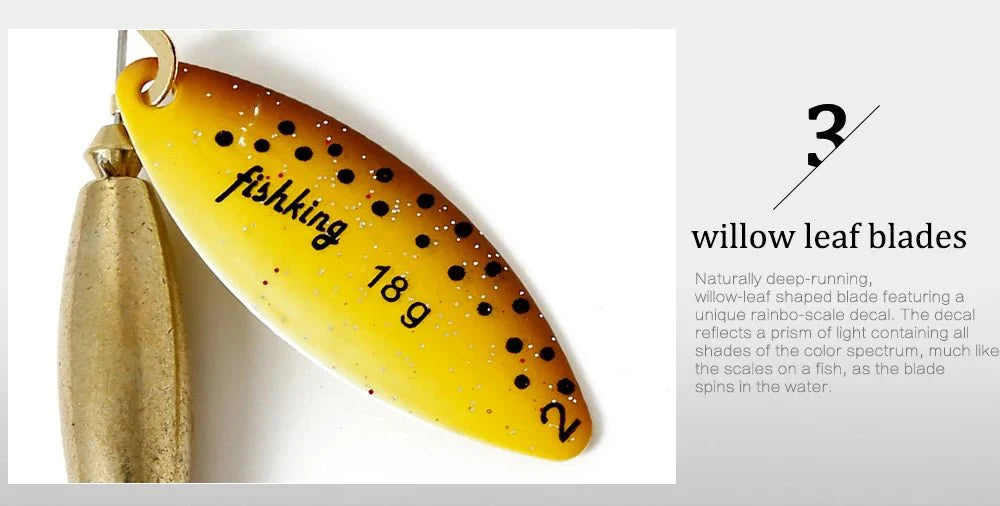 FISH KING Metal Spinner Lure | Long Cast Hard Bait for Bass, Pike, and Saltwater Fishing