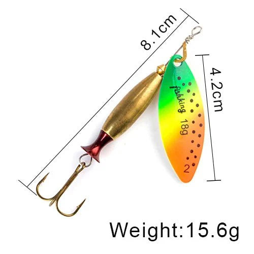 FISH KING Metal Spinner Lure | Long Cast Hard Bait for Bass, Pike, and Saltwater Fishing