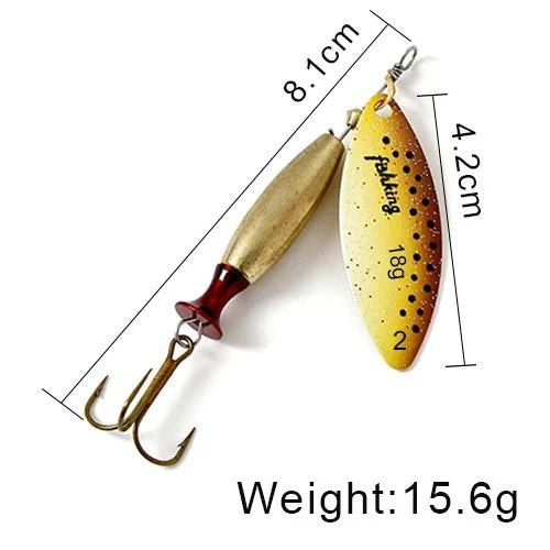 FISH KING Metal Spinner Lure | Long Cast Hard Bait for Bass, Pike, and Saltwater Fishing